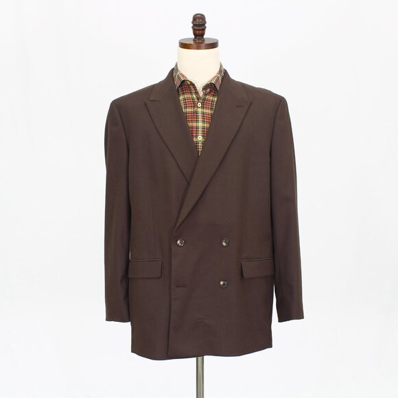 Topman 40R Brown Blazer Sport Coat Jacket Double-Breasted Solid T919 - Picture 1 of 11